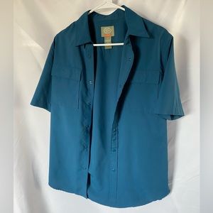 Saint John’s Bay Mens Blue Fishing Shirt Dri Fit